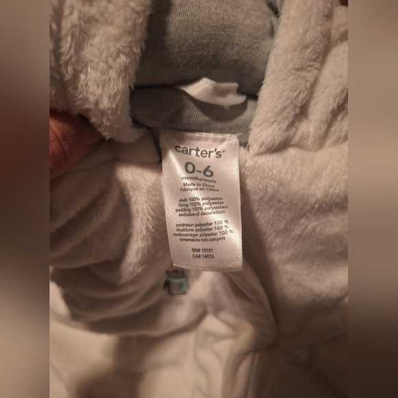 Carters Baby Bunting Suit with Zip Up And Hood Size 0-6M Small Snowman Print - Picture 2 of 2